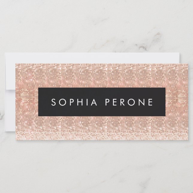 Carte Certificat cadeau rose Gold Salon Sequin (Devant)