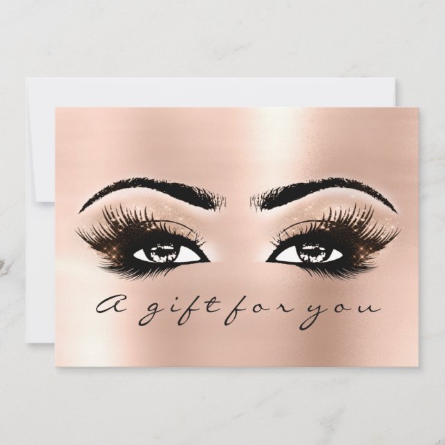 Carte Certificat cadeau Rose Lashes Beauté Maquillage (Devant)