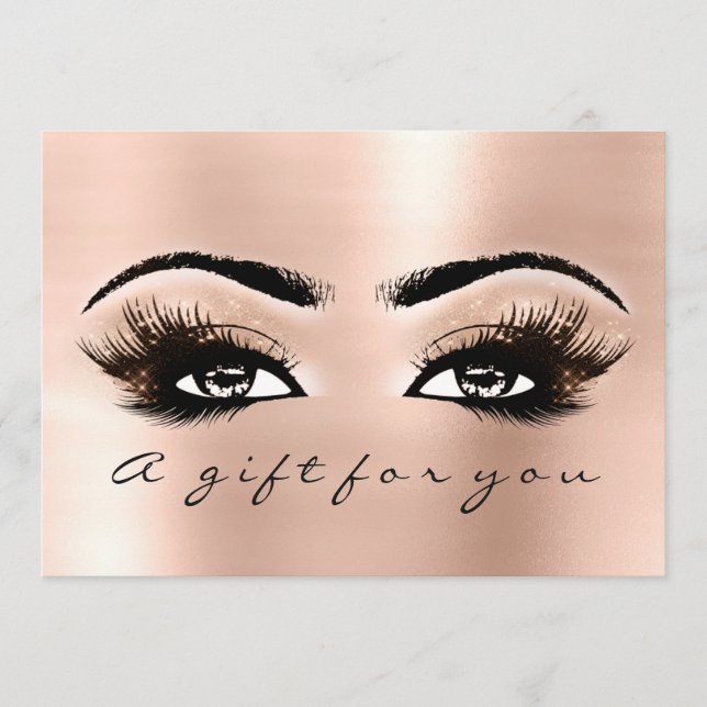 Carte Certificat cadeau Rose Lashes Beauté Maquillage (Devant)