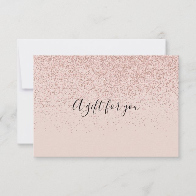 Carte Certificat cadeau rose Parties scintillant or (Devant)