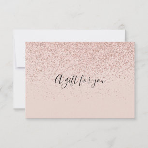 Carte Certificat cadeau rose Parties scintillant or