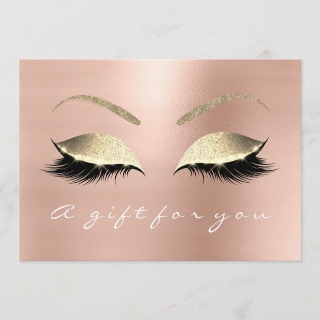 Carte Certificat cadeau Rose Rose Gold Lash Studio Beaut (Devant)