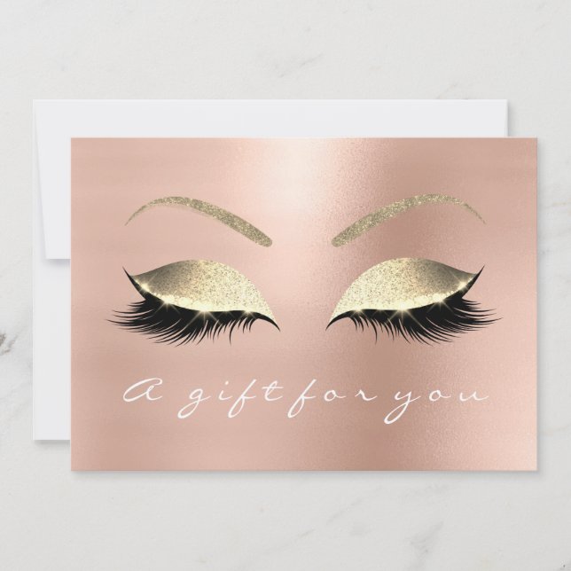 Carte Certificat cadeau Rose Rose Gold Lash Studio Beaut (Devant)