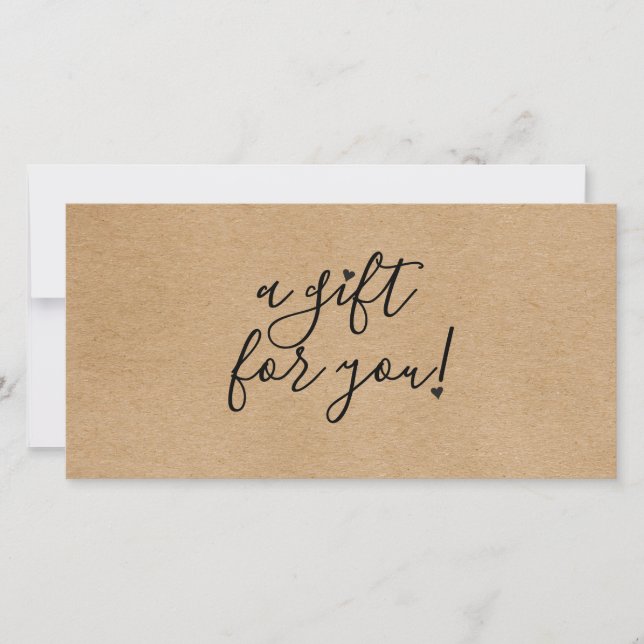 Carte Certificat cadeau rustique Kraft simple (Devant)