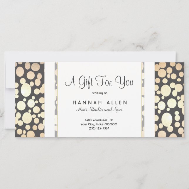 Carte Certificat cadeau Salon et Cercles d'or Spas (Devant)
