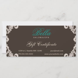 Carte certificat cadeau salon et spa