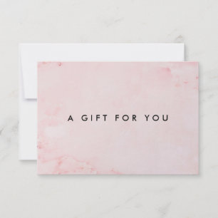 Carte Certificat cadeau simple en marbre rose moderne