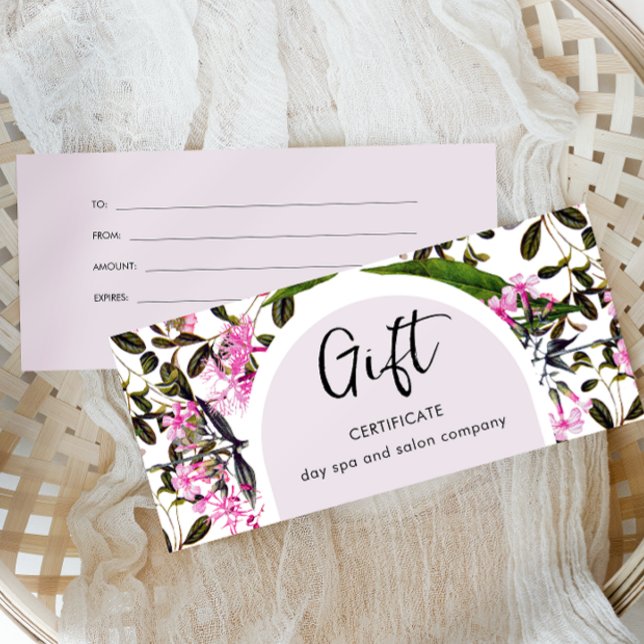 Carte Certificat cadeau simple Floral Classique (Créateur téléchargé)