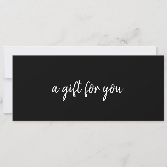 Carte Certificat-cadeau simple noir élégant pour entrepr (Devant)