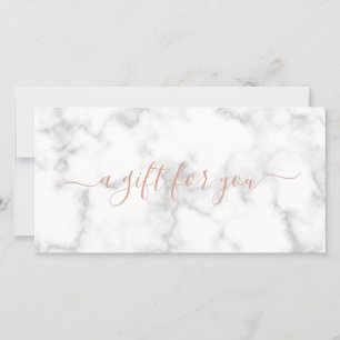 Carte Certificat cadeau simple Rose élégant en marbre or