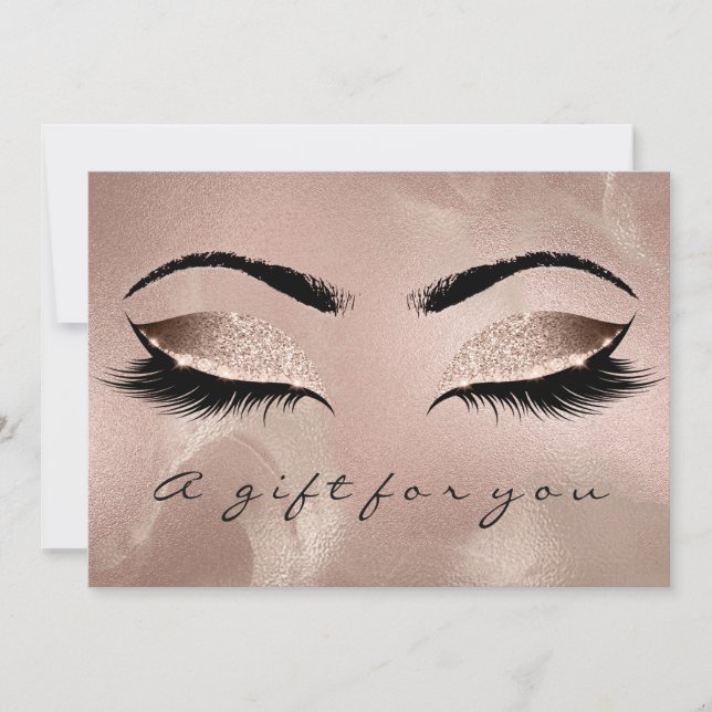 Carte Certificat cadeau Skin Gold Lash Maquillage beauté (Devant)