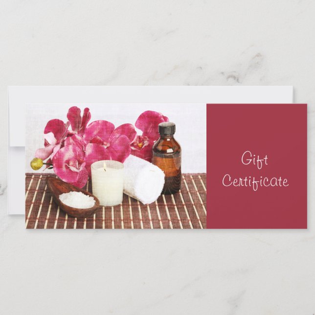 Carte Certificat cadeau Spa de massage (Devant)