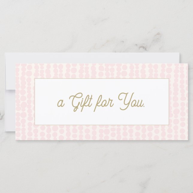 Carte Certificat cadeau Spa de salon rose (Devant)