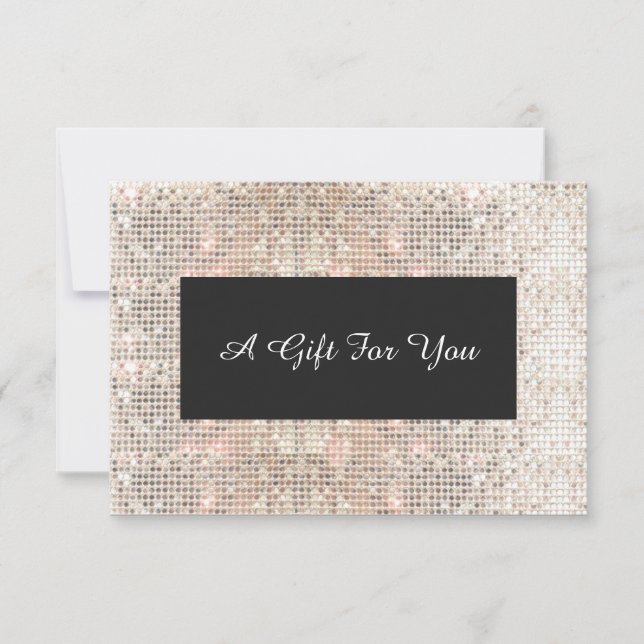 Carte Certificat cadeau Spa et salon Sequins en argent F (Devant)