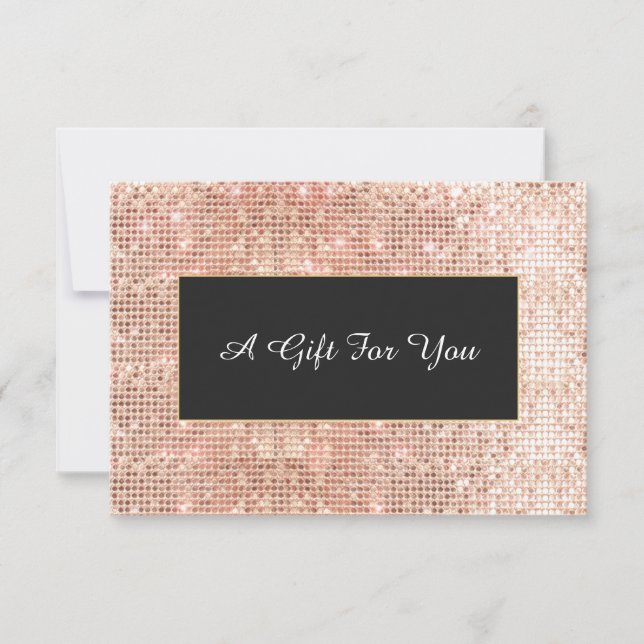 Carte Certificat cadeau Spa et salon Sequins en cuivre F (Devant)