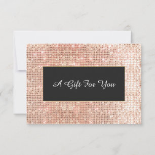 Carte Certificat cadeau Spa et salon Sequins en cuivre F