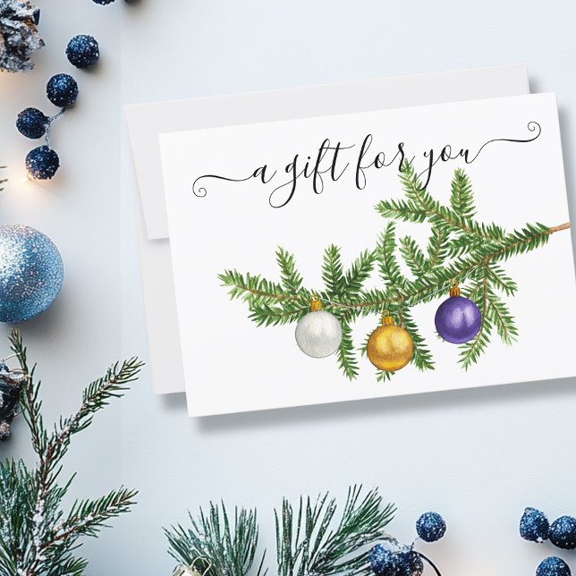 Carte Certificat cadeau Succursale de pin de Noël (Créateur téléchargé)