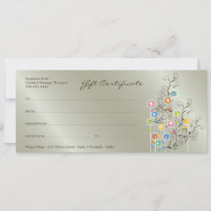 Carte Certificat cadeau super Flower Garden Silver