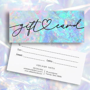 Carte certificat cadeau texture opale