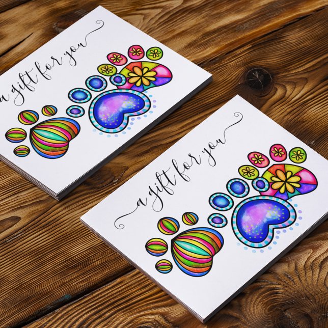 Carte Certificat Cadeau Toilettage Patte de Chien Garder (Créateur téléchargé)