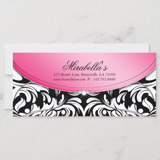 Carte Certificat cadeau vacances Classy Damask Patterson (Devant)