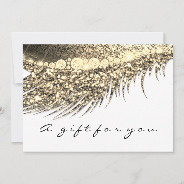 Carte Certificat cadeau White Gold Lash Beauty Maquillag (Devant)