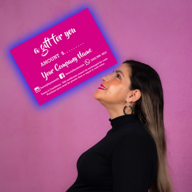 Carte Certificat cadeaux d'affaires en ligne Boutique Pi (Business Gift Certificate Online Shop Pink Berry)