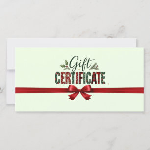 Carte Certificat d'affaires avec code QR et ruban de Noë