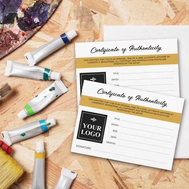 Carte Certificat d'Authenticité Moutarde Votre Logo (Créateur téléchargé)