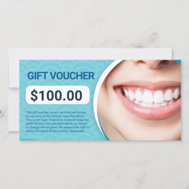 Carte Certificat de bon cadeau de clinique dentaire (Devant)