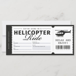 Carte Certificat de bon cadeau pour un vol en hélicoptèr