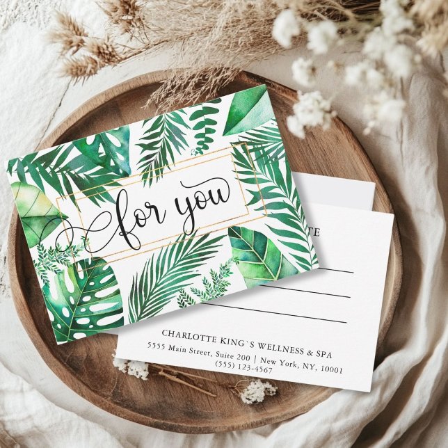 CARTE CERTIFICAT DE CADEAU COMMERCIAL | (BUSINESS GIFT CERTIFICATE for you.Palm, Leafy.)