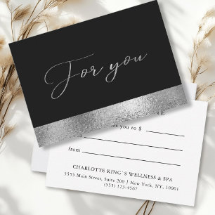 Carte CERTIFICAT DE CADEAU COMMERCIAL Argent moderne