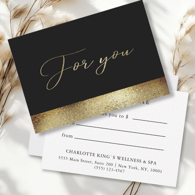 Carte CERTIFICAT DE CADEAU COMMERCIAL | Or moderne (BUSINESS GRANT CERTIFICATE | Modern black gold)