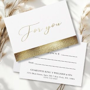 Carte CERTIFICAT DE CADEAU COMMERCIAL   Or moderne