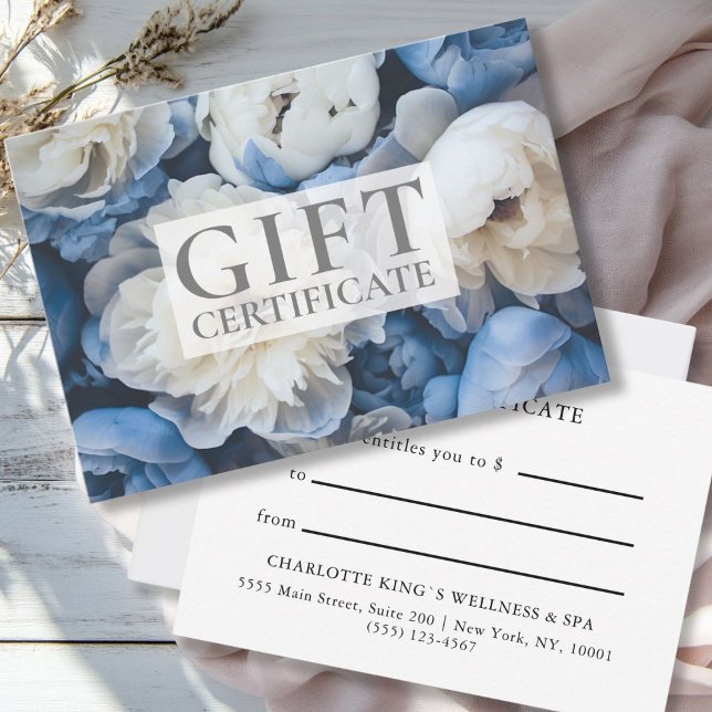 Carte CERTIFICAT DE CONTRÔLE D'ENTREPRISE | Floral | (CUSTOM GIFT CERTIFICATE  | Floral |)