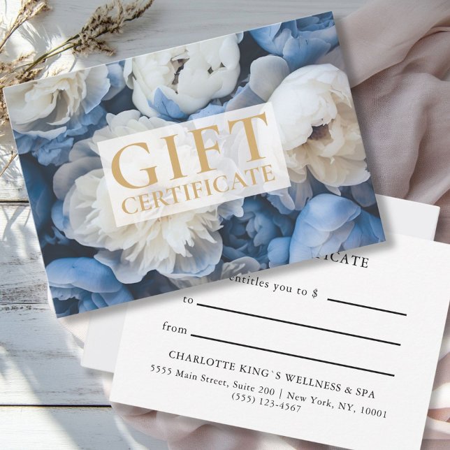 Carte CERTIFICAT DE CONTRÔLE D'ENTREPRISE | Floral | (CUSTOM GIFT CERTIFICATE  | Floral |)