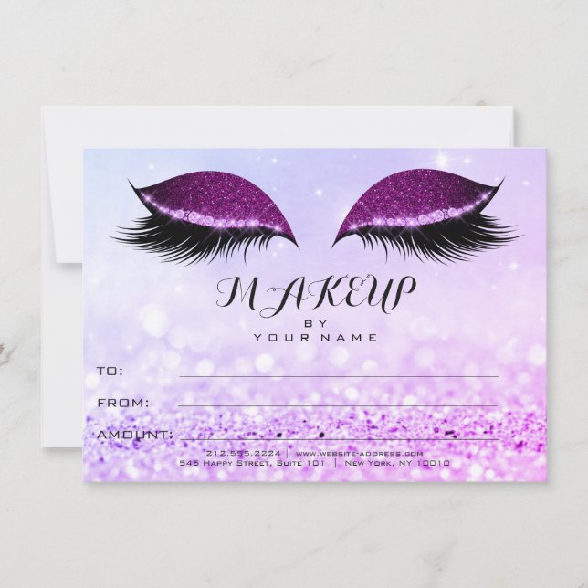 Carte Certificat de maquillage de Parties scintillant ro (Devant)