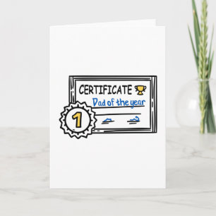 Carte Certificat de papa de l'année Prix de la fête des 
