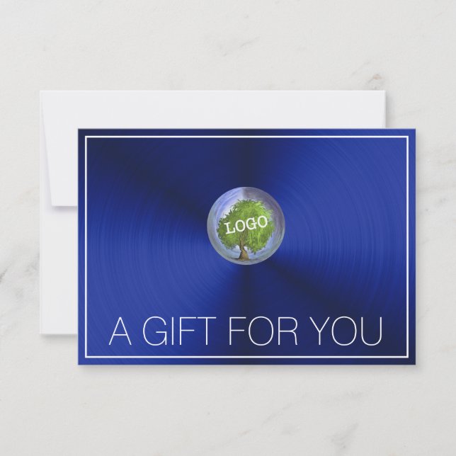 Carte Certificats cadeaux bleus du logo de l'entreprise (Devant)