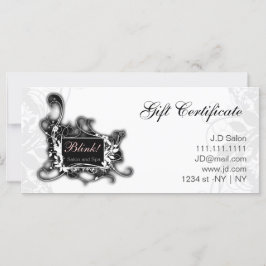 Carte Certificats cadeaux chic en noir et blanc