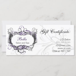 Carte Certificats-Cadeaux Chic violet, noir et blanc