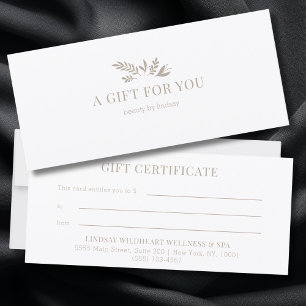 Carte Certificats Cadeaux d'Affaires de Botanique Blanch