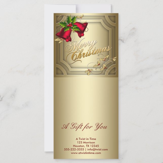 Carte Certificats cadeaux de vacances d'entreprise (Devant)