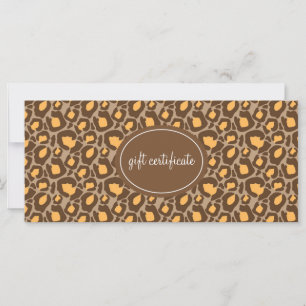 Carte Certificats cadeaux Empreintes de léopard de style