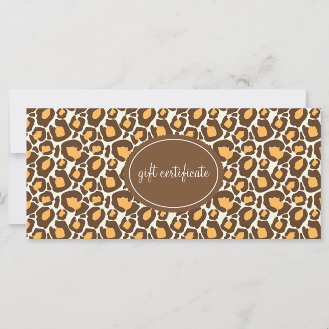 Carte Certificats cadeaux Empreintes de léopard de style (Devant)