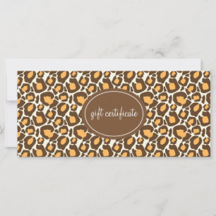 Carte Certificats cadeaux Empreintes de léopard de style