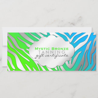 Carte Certificats cadeaux Neon Blue & Green Zebra