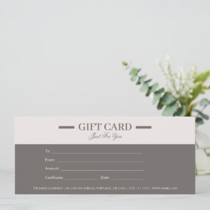 Carte Certificats cadeaux professionnels minimalistes mo