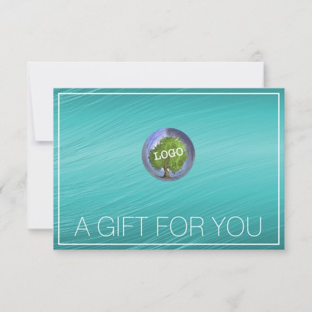Carte Certificats cadeaux Turquoises du logo de l'entrep (Devant)